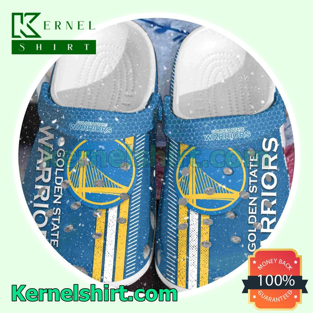 Golden State Warriors Hive Pattern Clogs Shoes Slippers Sandals