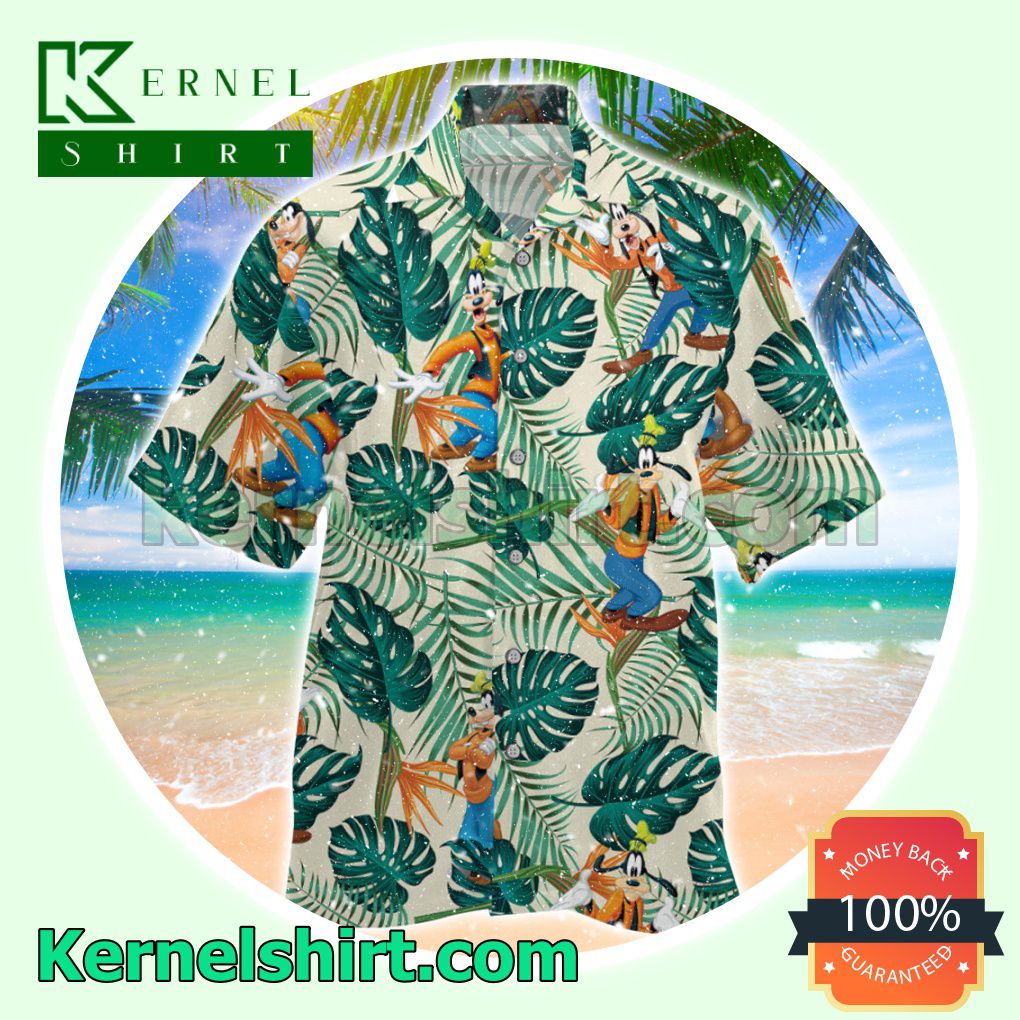 Goofy Tropical Leaves Summer Short Sleeve Shirt