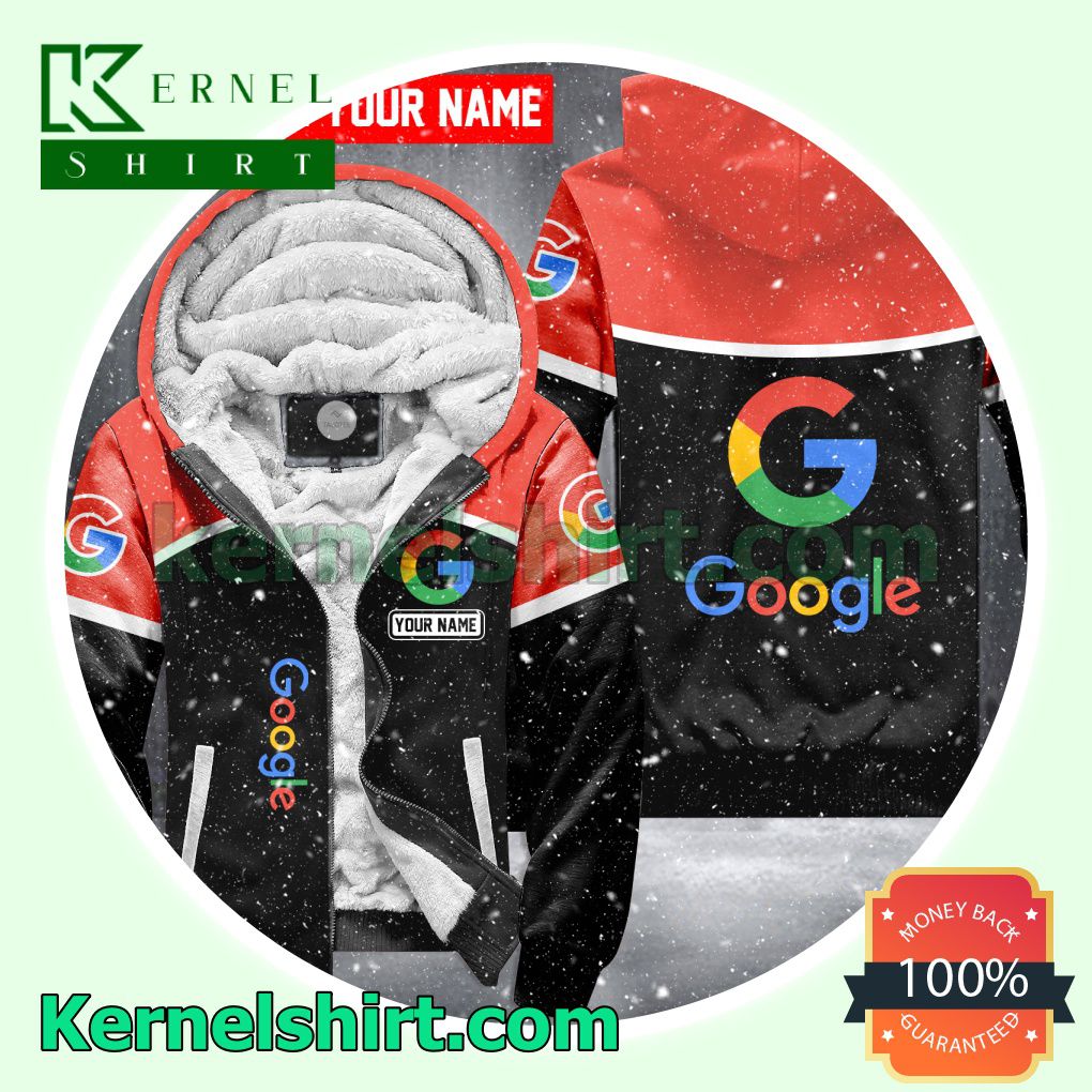 Google Brand Fleece Hoodie Jacket