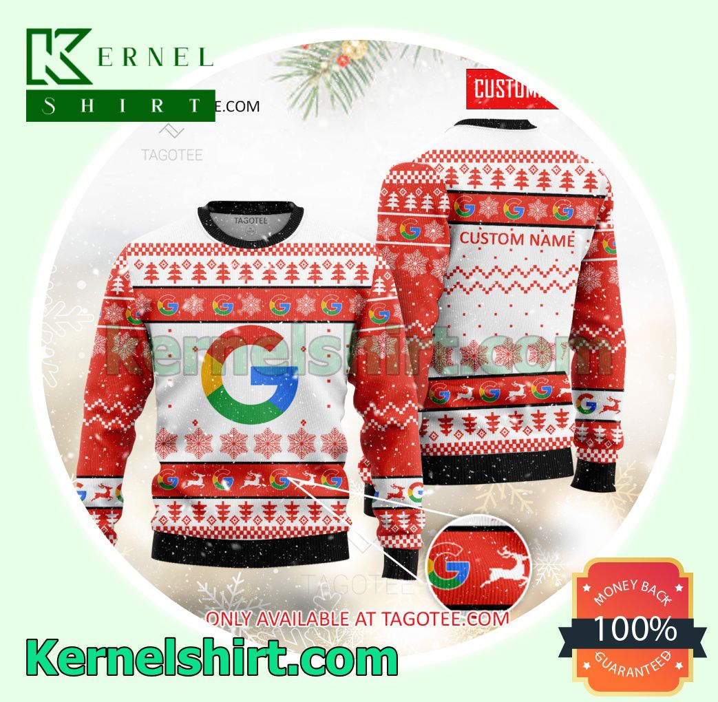 Google Logo Custom Name Crewneck Sweatshirt