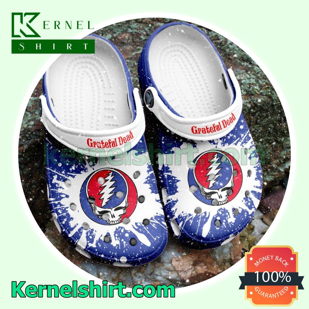 Grateful Dead Logo Color Splash Clogs Shoes Slippers Sandals