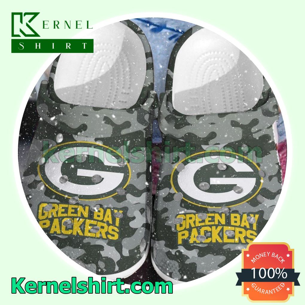 Green Bay Packer Camouflage Clogs Shoes Slippers Sandals