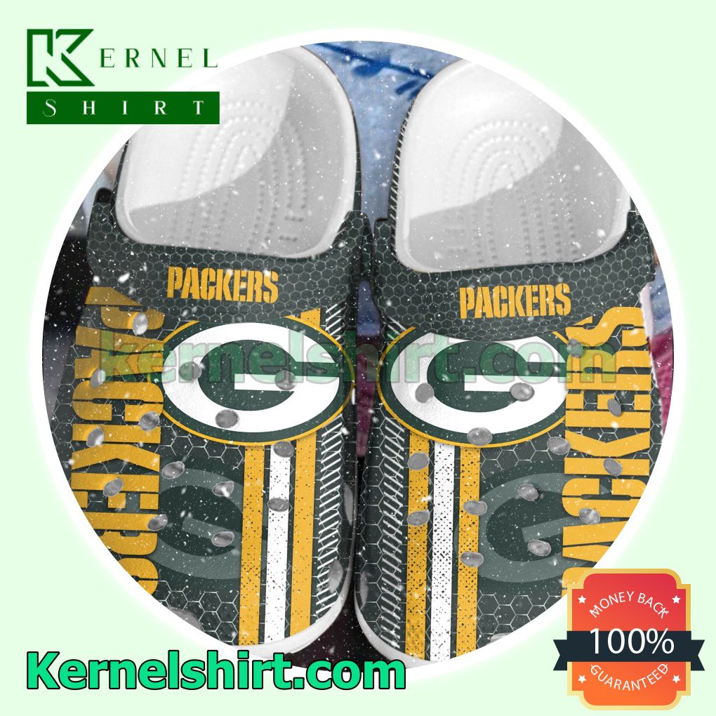 Green Bay Packer Hive Pattern Clogs Shoes Slippers Sandals