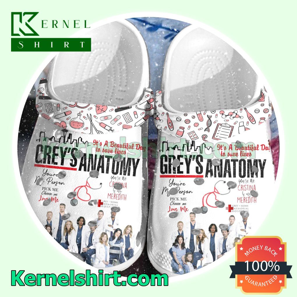 Grey's Anatomy You're My Person Pick Me Choose Me Love Me Clogs Shoes Slippers Sandals