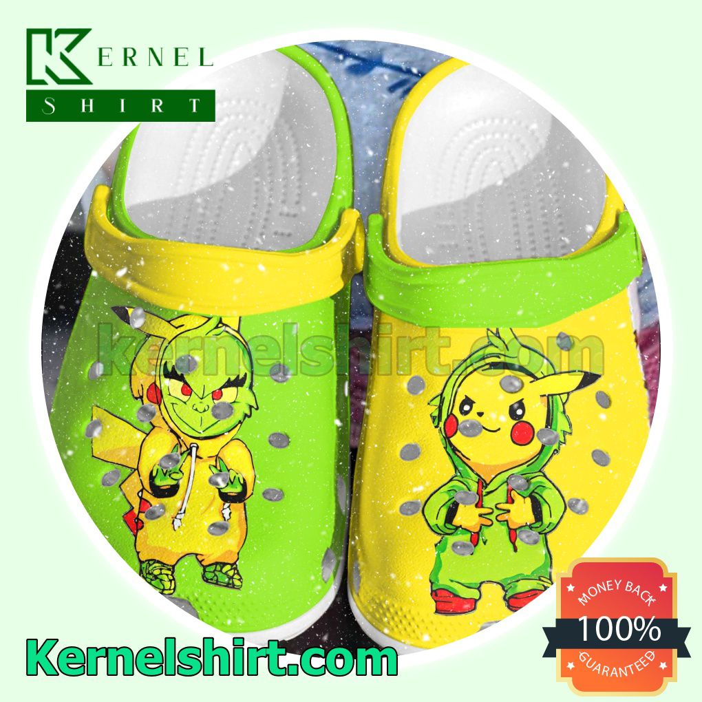 Grinch And Pikachu Costume Clogs Shoes Slippers Sandals