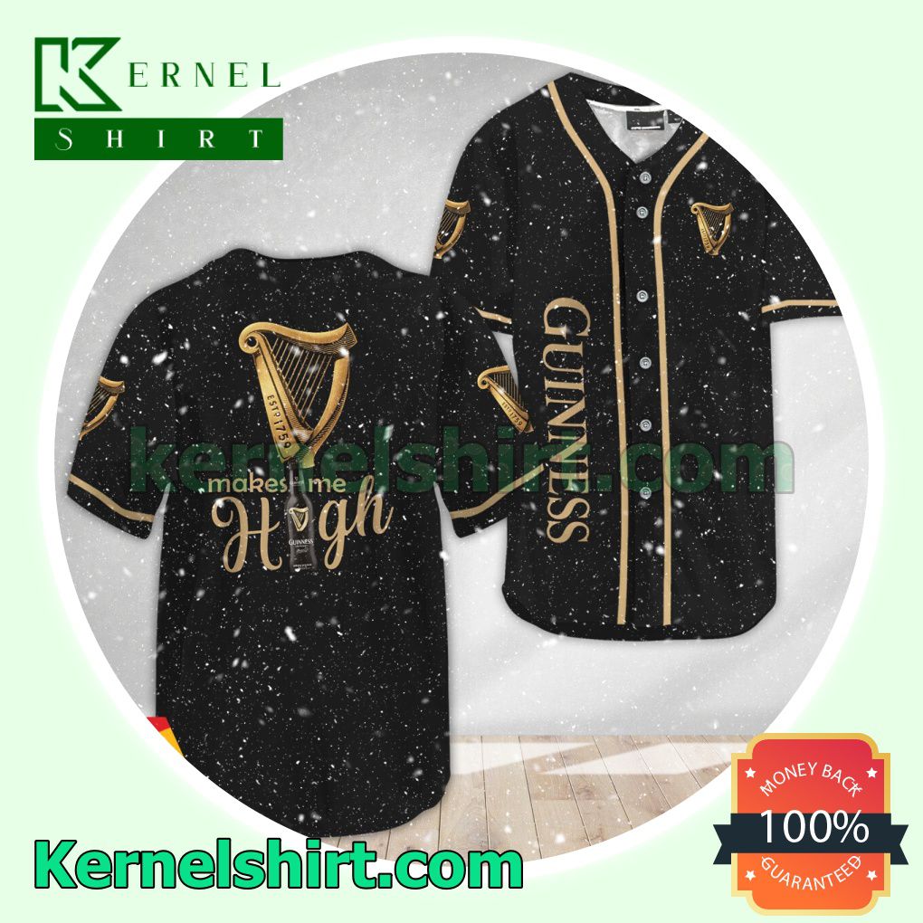 Guinness Beer Make Me High Custom Baseball Jersey