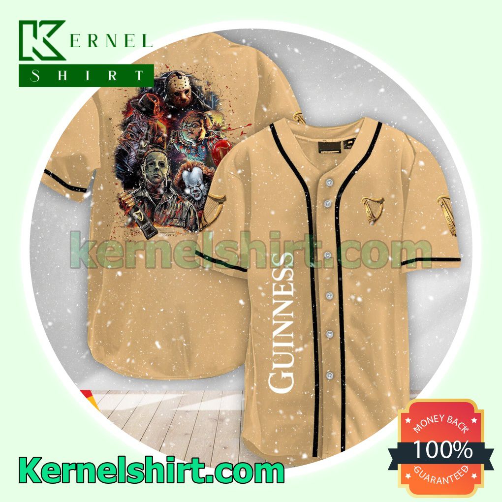 Halloween Horror Characters Guinness Beer Custom Baseball Jersey