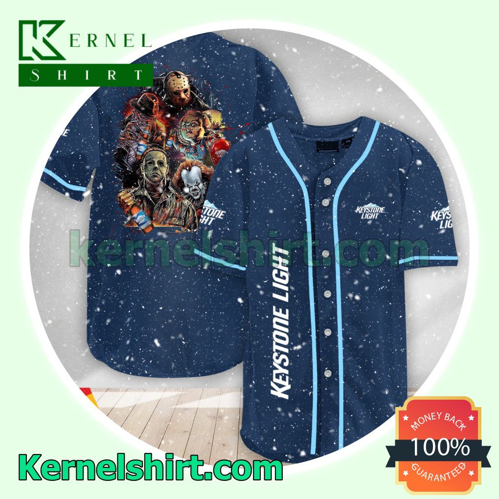 Halloween Horror Characters Keystone Light Custom Baseball Jersey