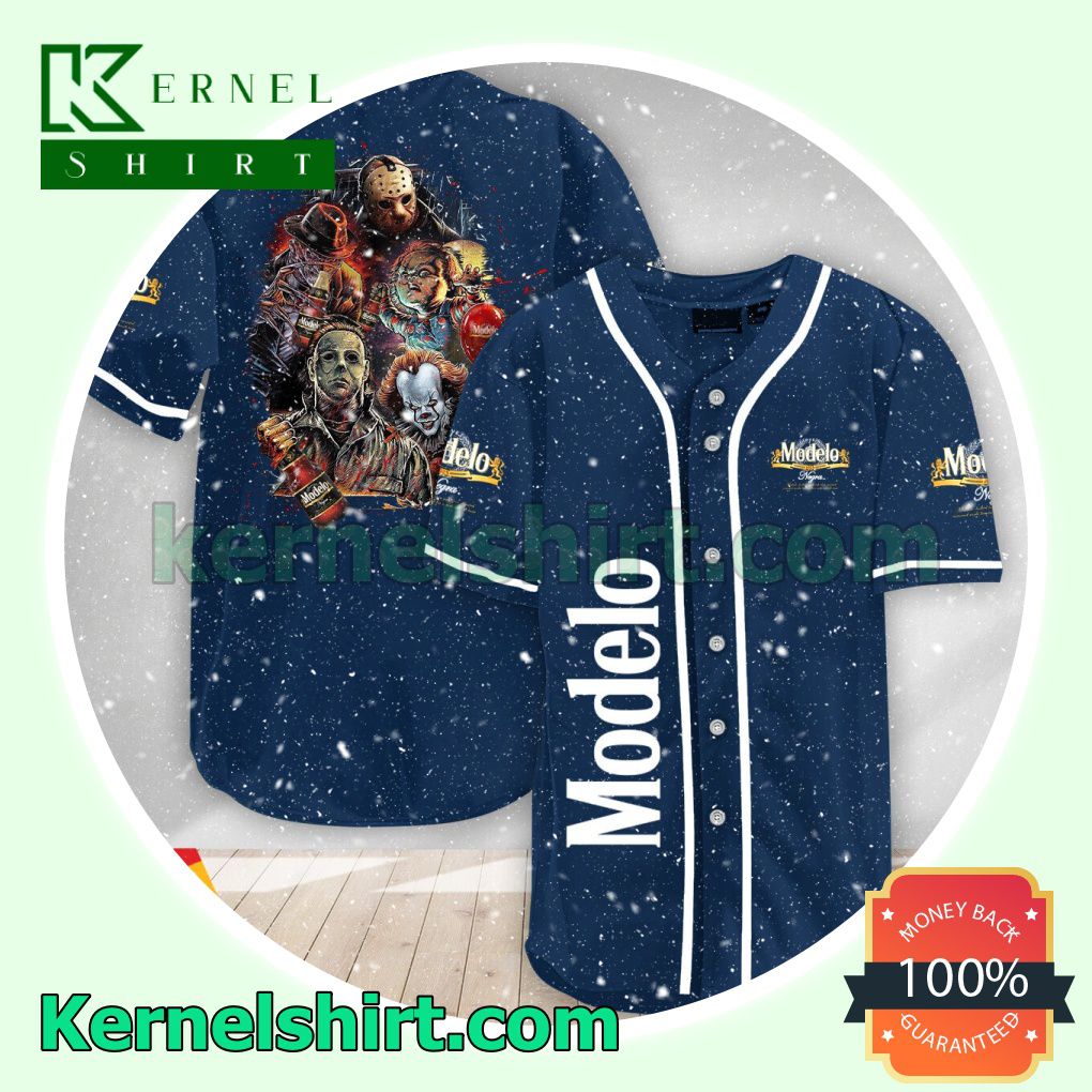 Halloween Horror Characters Modelo Beer Custom Baseball Jersey