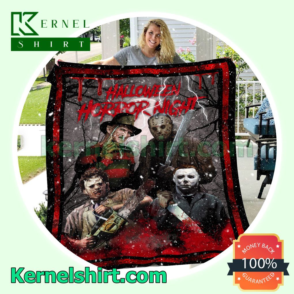 Halloween Horror Night Sherpa Fleece Throw Blanket