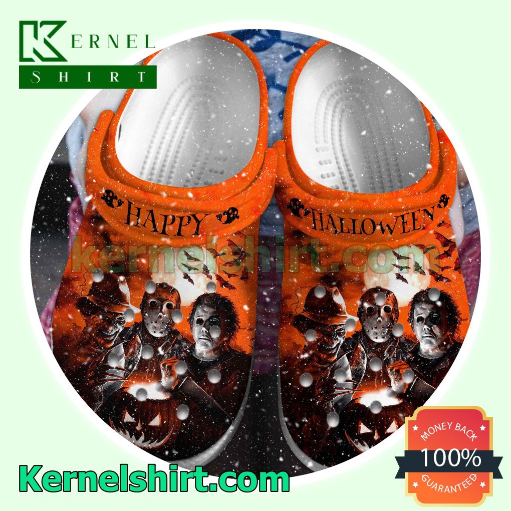 Happy Halloween Freddy Krueger Jason Michael Myers Clogs Shoes Slippers Sandals