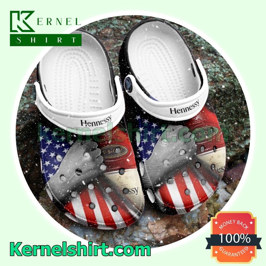 Hennessy Cognacs American Flag Clogs Shoes Slippers Sandals