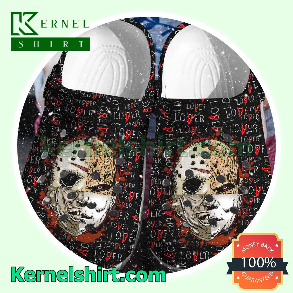 Horror Characters Face Collage Lover Clogs Shoes Slippers Sandals