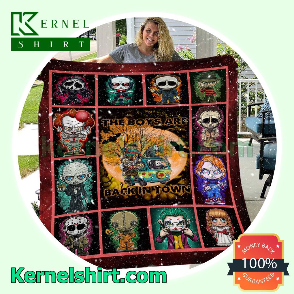 Horror Characters The Boys Are Back In Town Sherpa Fleece Throw Blanket