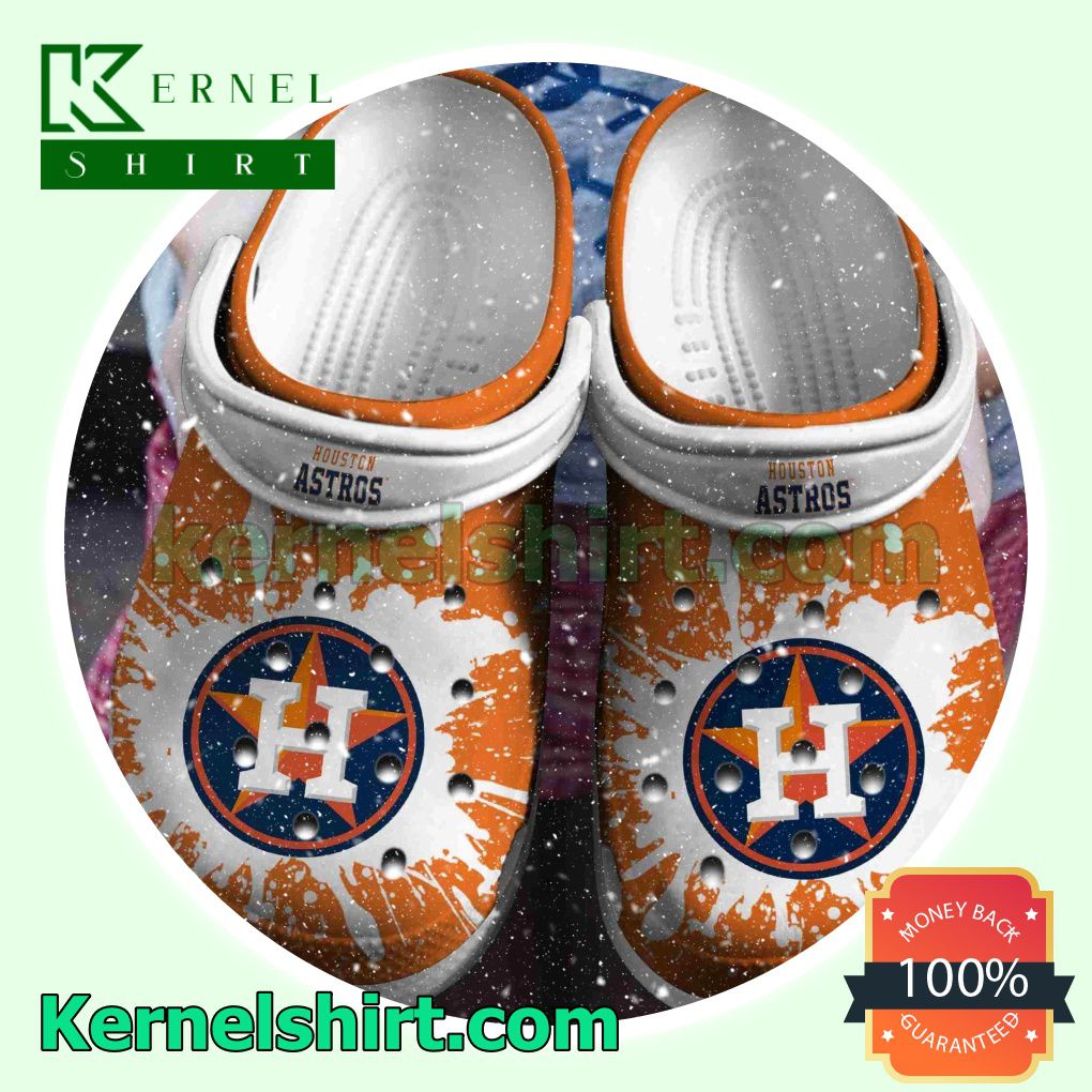 Houston Astros Logo Color Splash Clogs Shoes Slippers Sandals