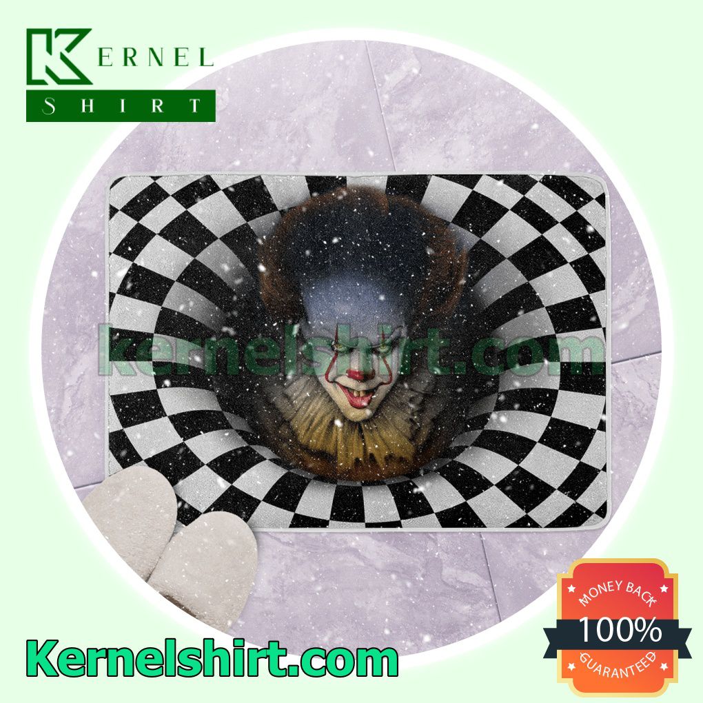 It Pennywise Black And White Checkered Indoor Outdoor Door Rug a