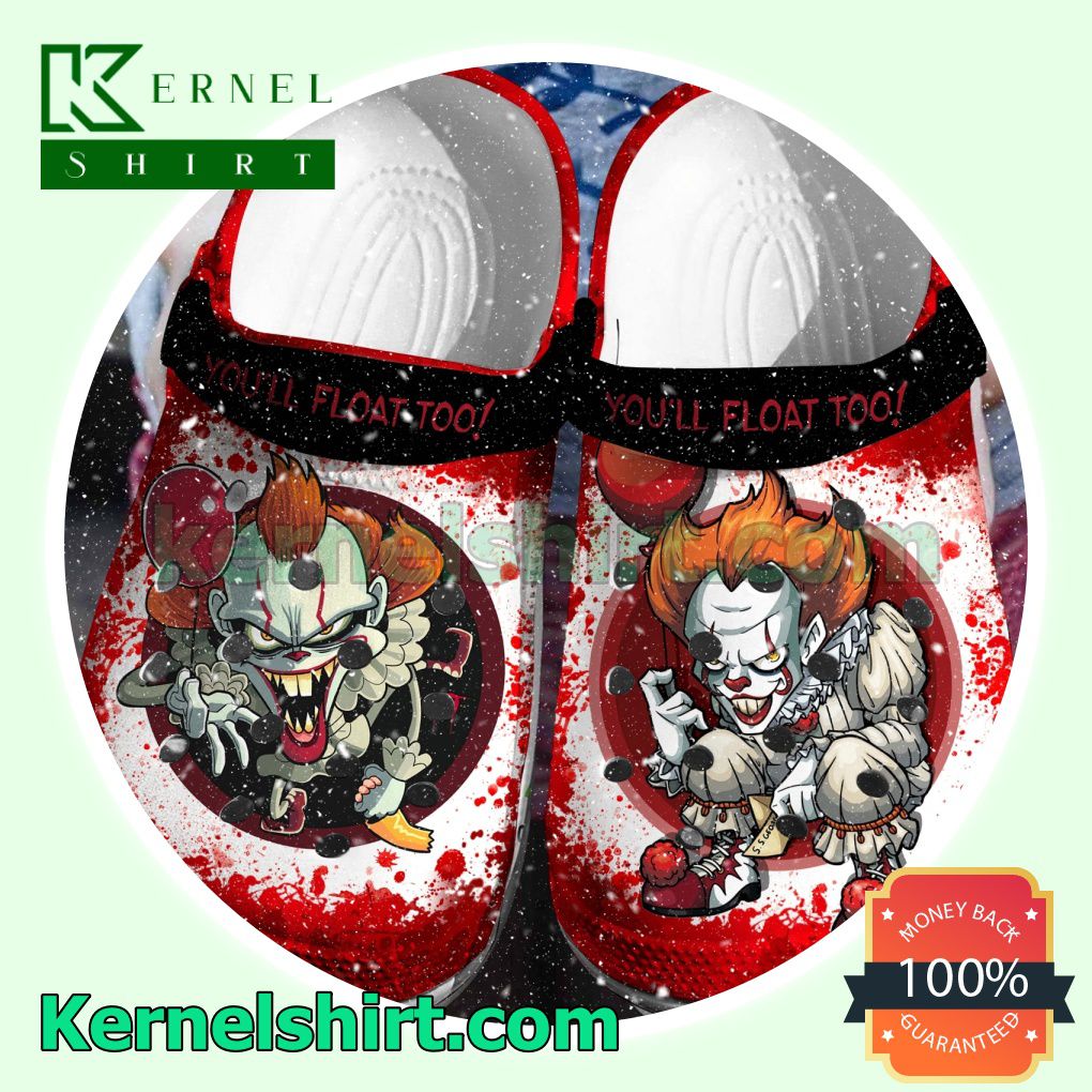 It You'll Float Too Blood Stain Halloween Clogs Shoes Slippers Sandals