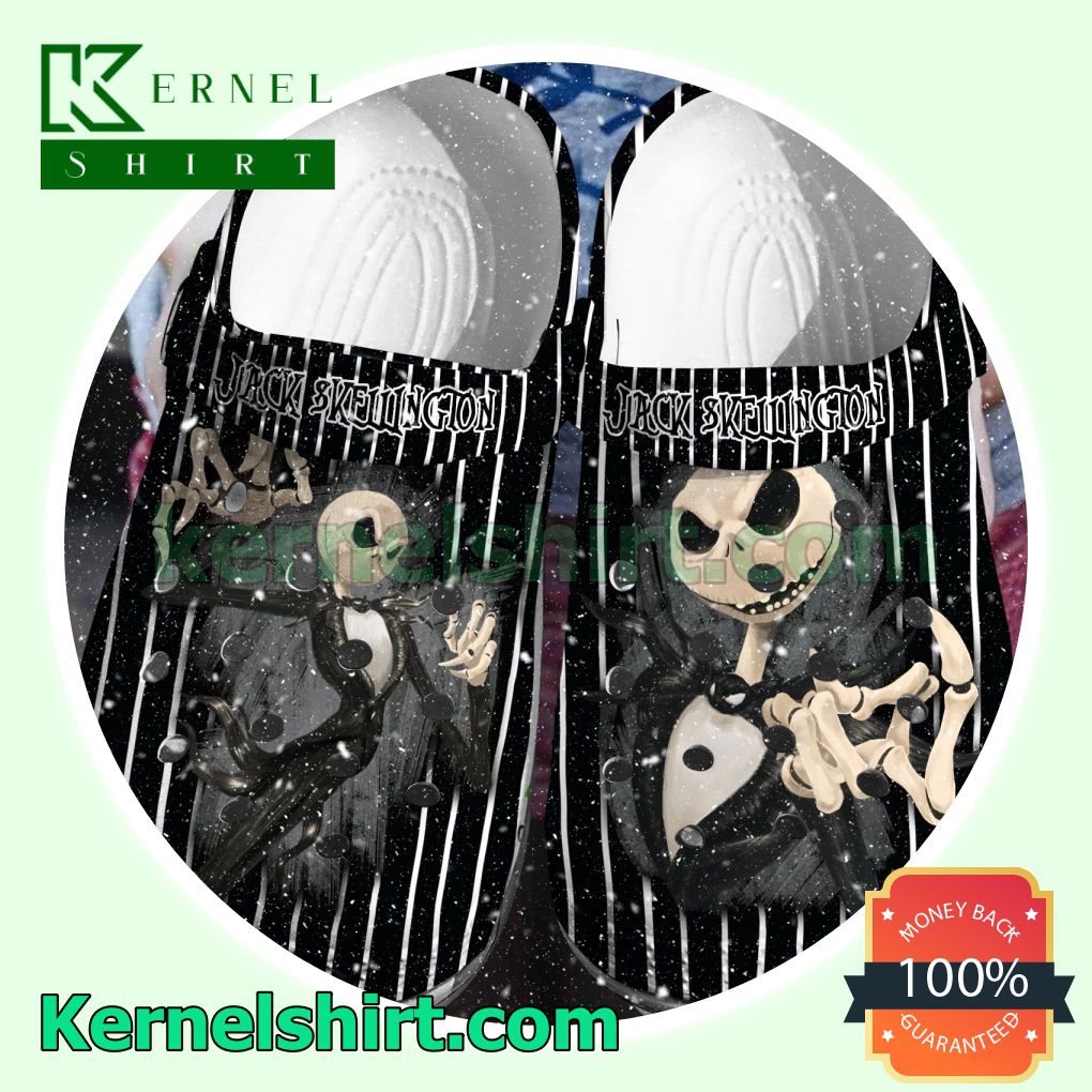 Jack Skellington Vertical Stripes Clogs Shoes Slippers Sandals