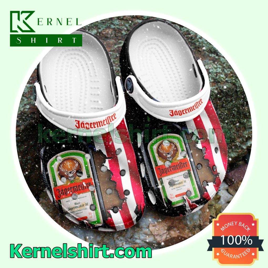 Jagermeister American Flag Clogs Shoes Slippers Sandals