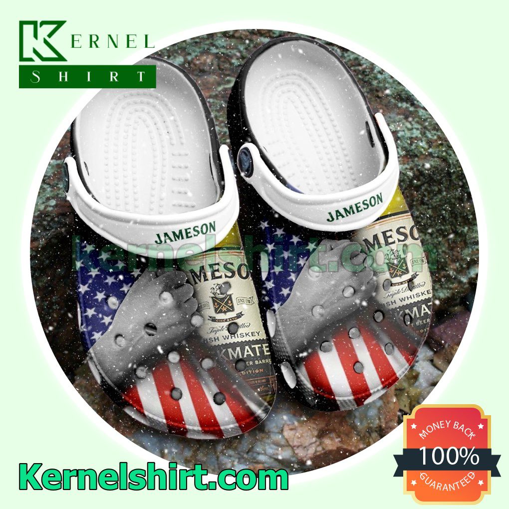 Jameson Whiskey American Flag Clogs Shoes Slippers Sandals