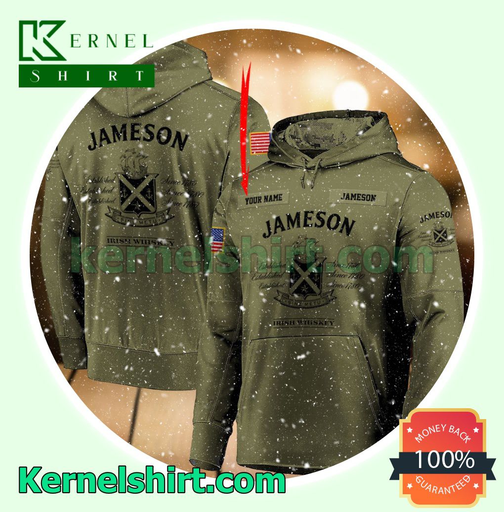 Jameson Whiskey Military Hooded Sweatshirt