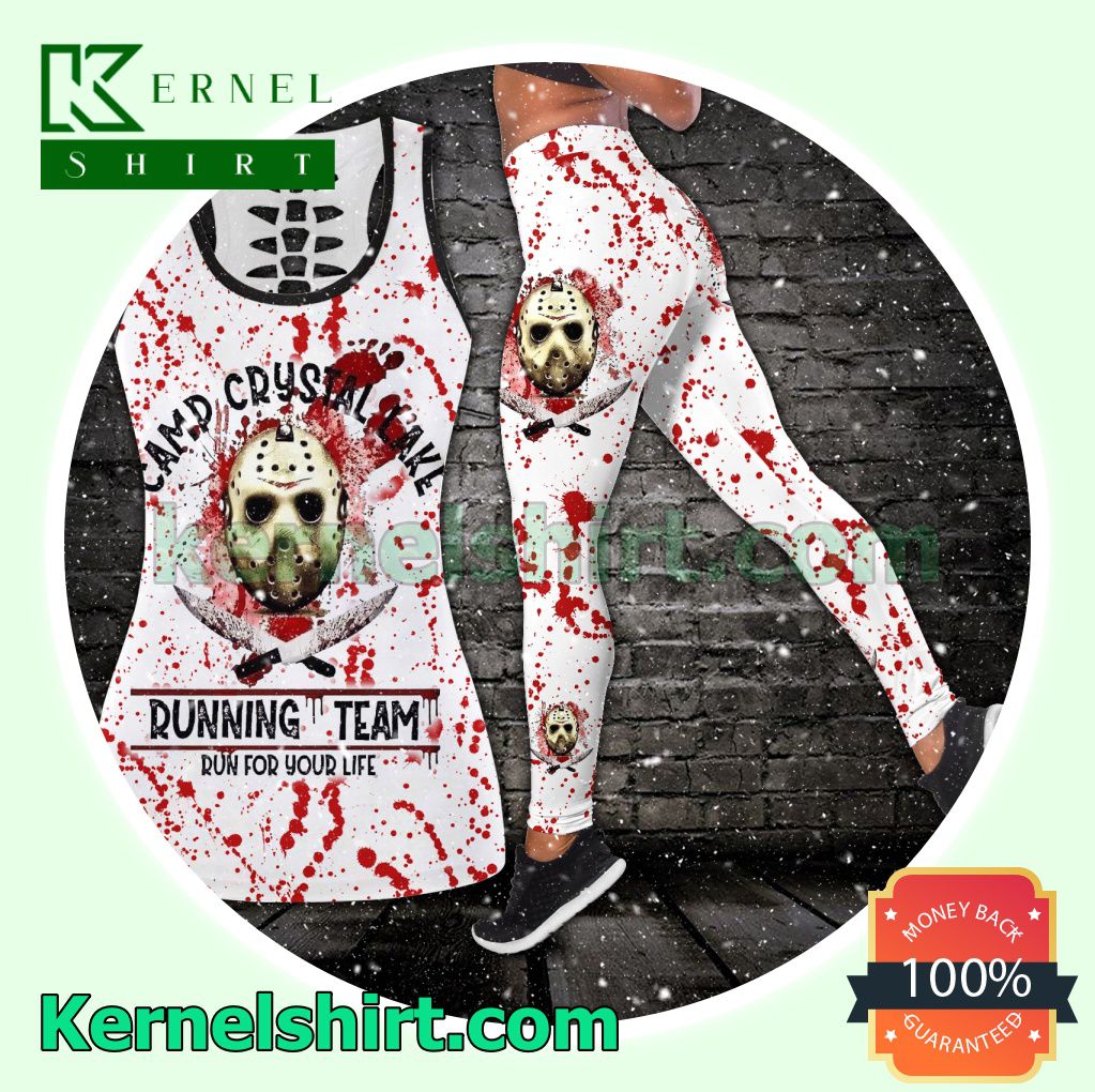 Jason Voorhees Camp Crystal Lake Running Team Run For Your Life Hooded Sweatshirt Women Legging