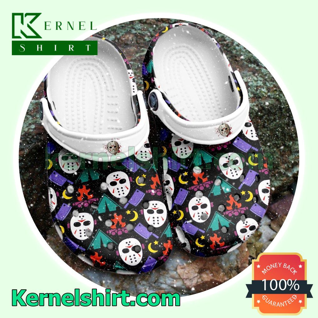 Jason Voorhees Face Mask Halloween Camping Clogs Shoes Slippers Sandals