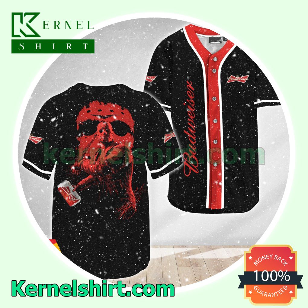 Jason Voorhees Friday The 13th Budweiser Beer Custom Baseball Jersey