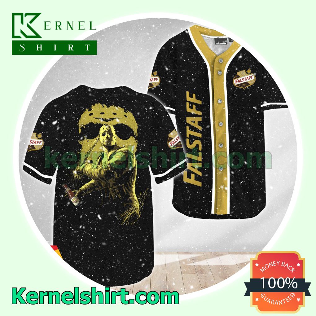 Jason Voorhees Friday The 13th Falstaff Beer Custom Baseball Jersey