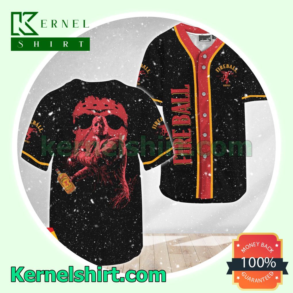 Jason Voorhees Friday The 13th Fireball Whiskey Custom Baseball Jersey