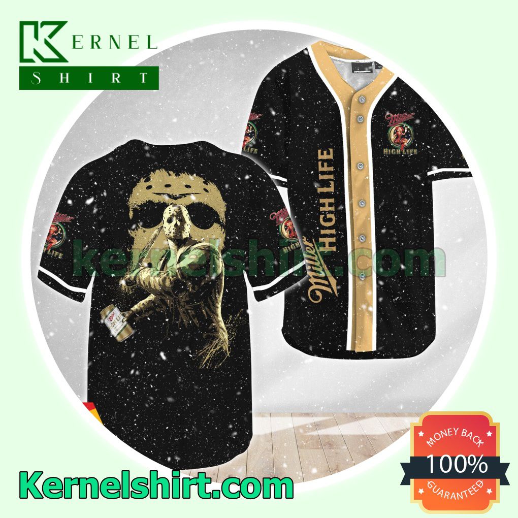 Jason Voorhees Friday The 13th Miller High Life Custom Baseball Jersey