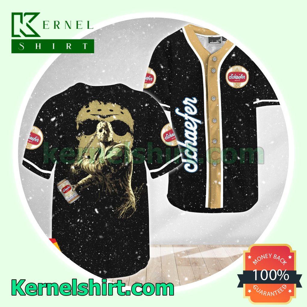 Jason Voorhees Friday The 13th Schaefer Beer Custom Baseball Jersey