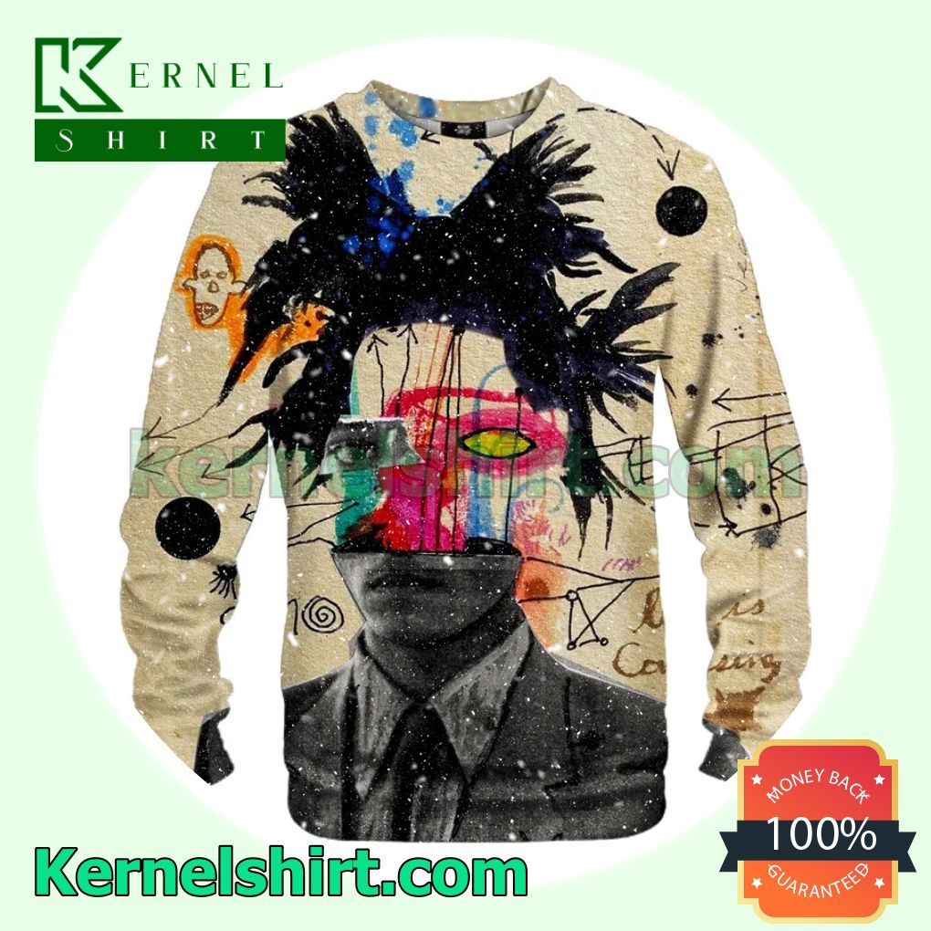 Jean Michel Basquiat Portrait Crewneck Fleece Sweatshirt