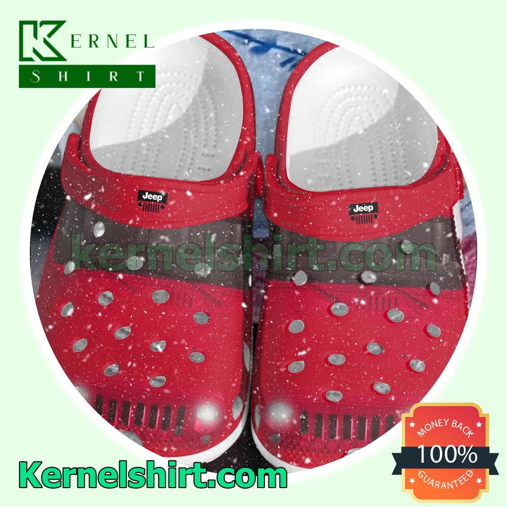 Jeep Red Car Full Print Clogs Shoes Slippers Sandals