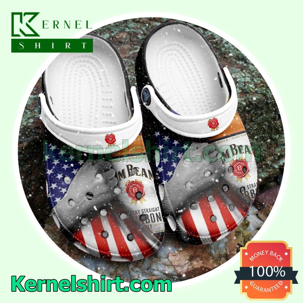 Jim Beam American Flag Clogs Shoes Slippers Sandals