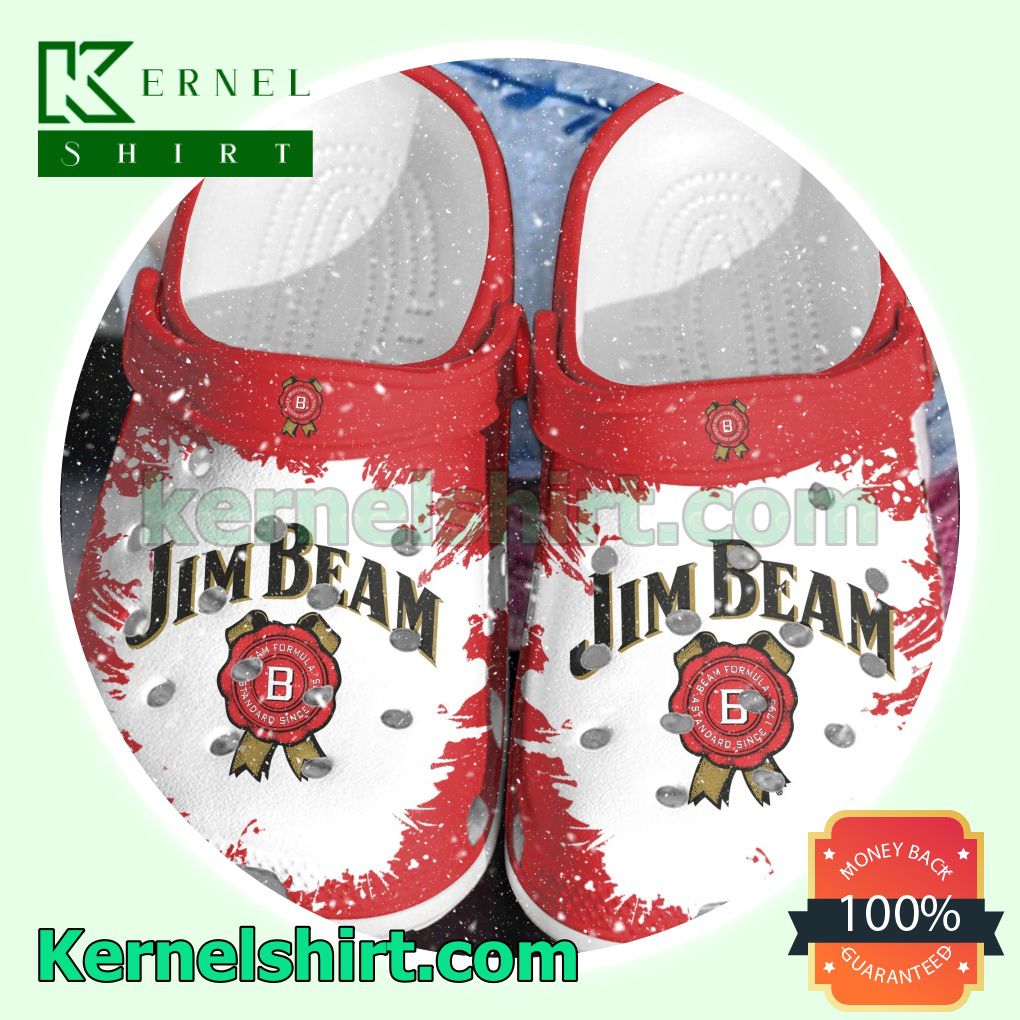 Jim Beam Logo Red Splash Clogs Shoes Slippers Sandals