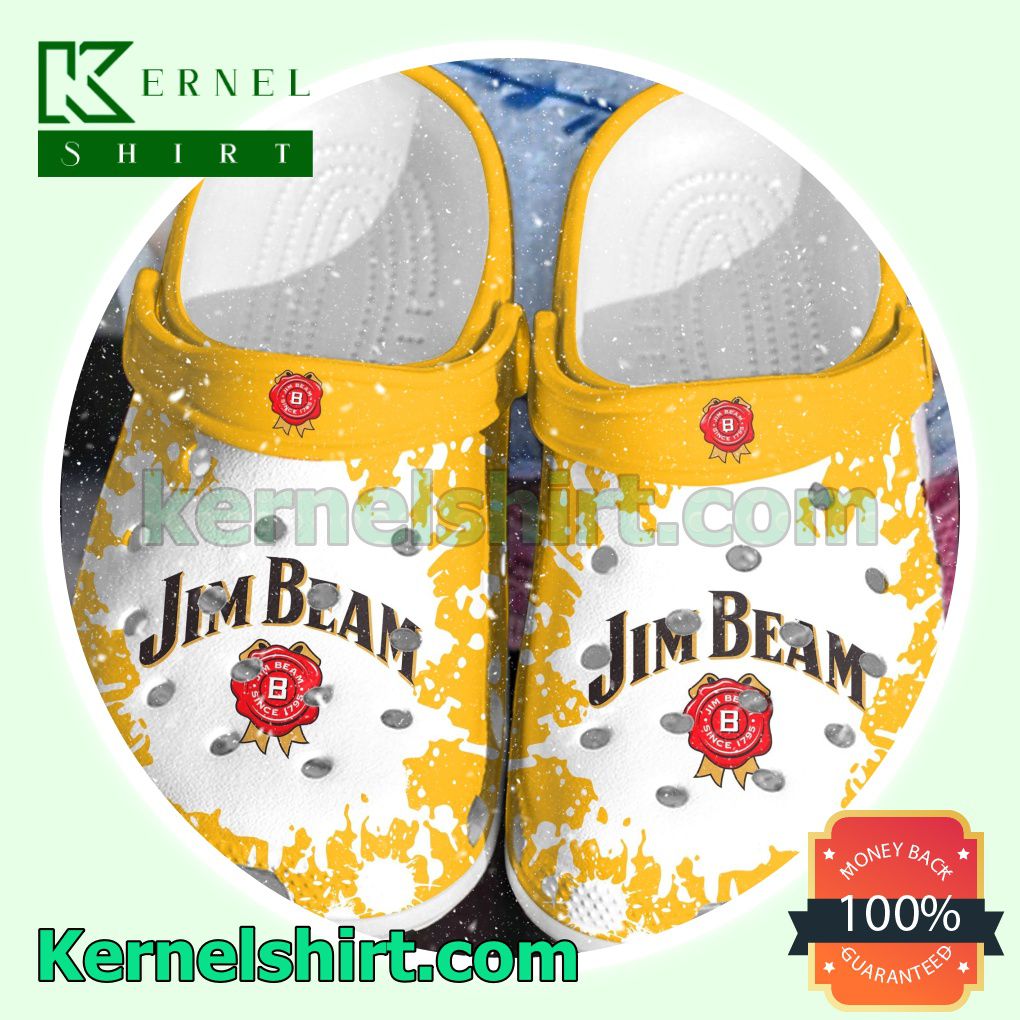 Jim Beam Logo Yellow Splash Clogs Shoes Slippers Sandals