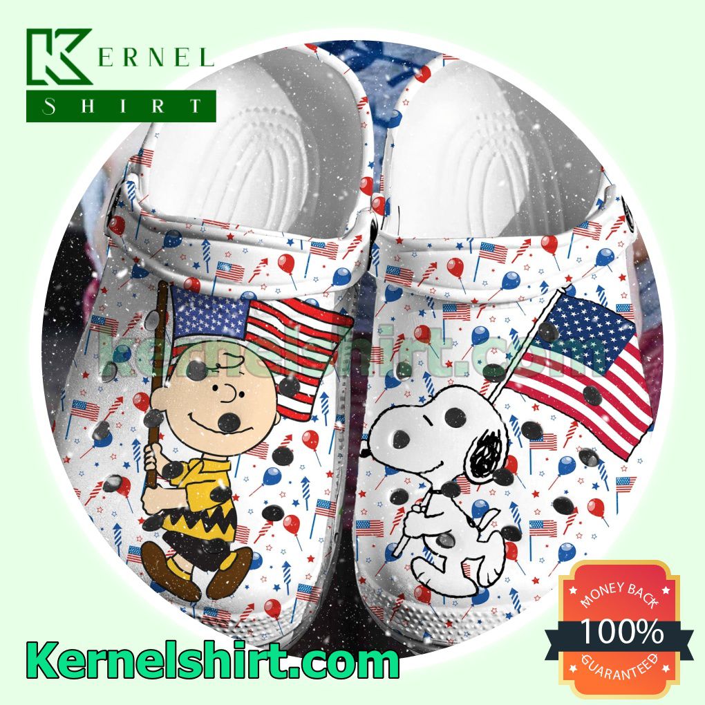 July 4th Snoopy And Charlie Brown Clogs Shoes Slippers Sandals