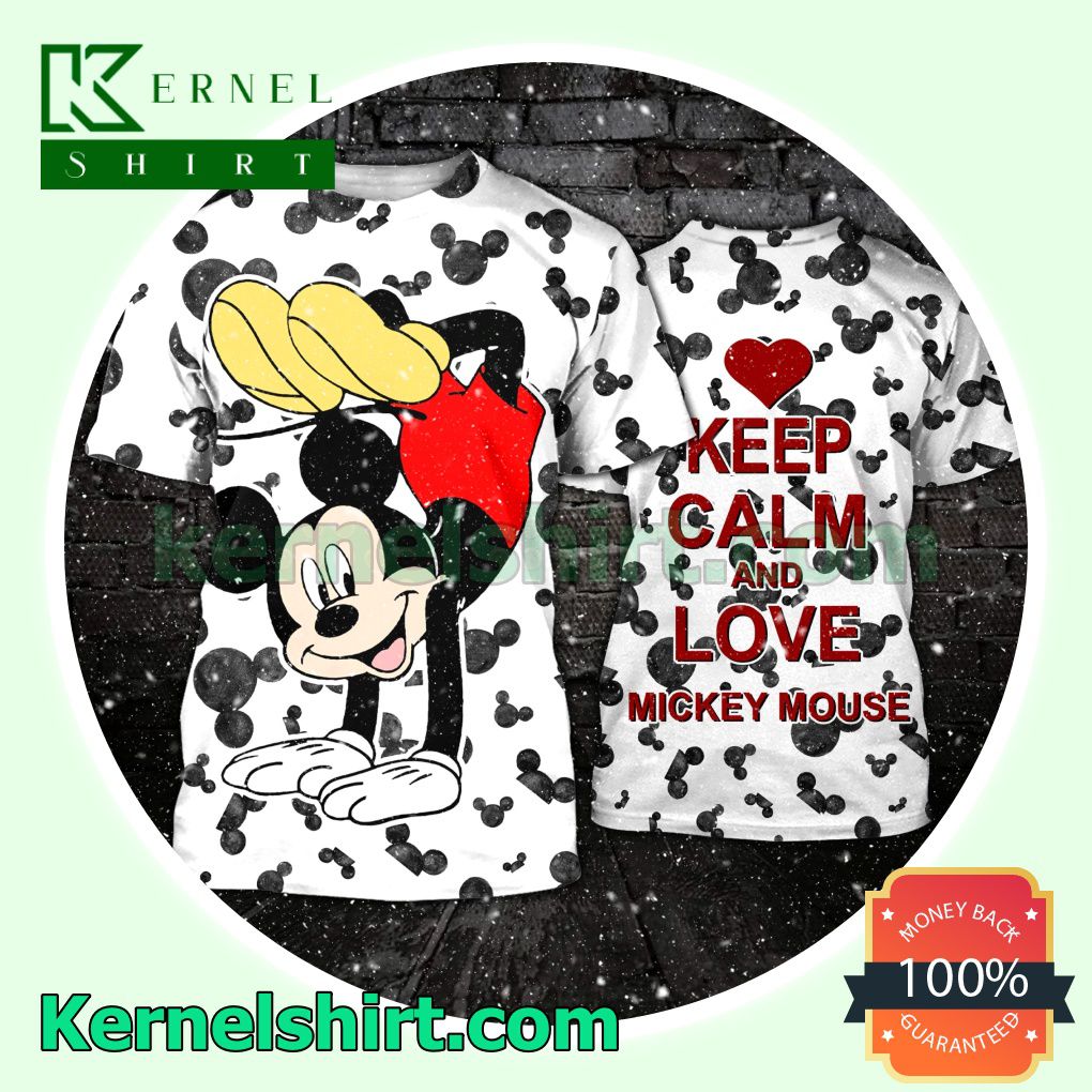 Keep Calm And Love Mickey Mouse Hip Hop Hooded Sweatshirt Women Legging a