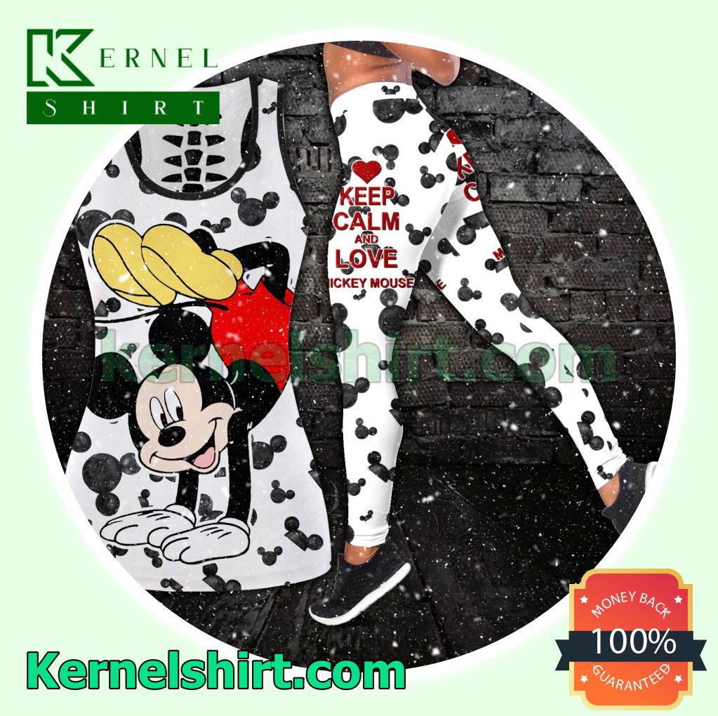 Keep Calm And Love Mickey Mouse Hip Hop Hooded Sweatshirt Women Legging