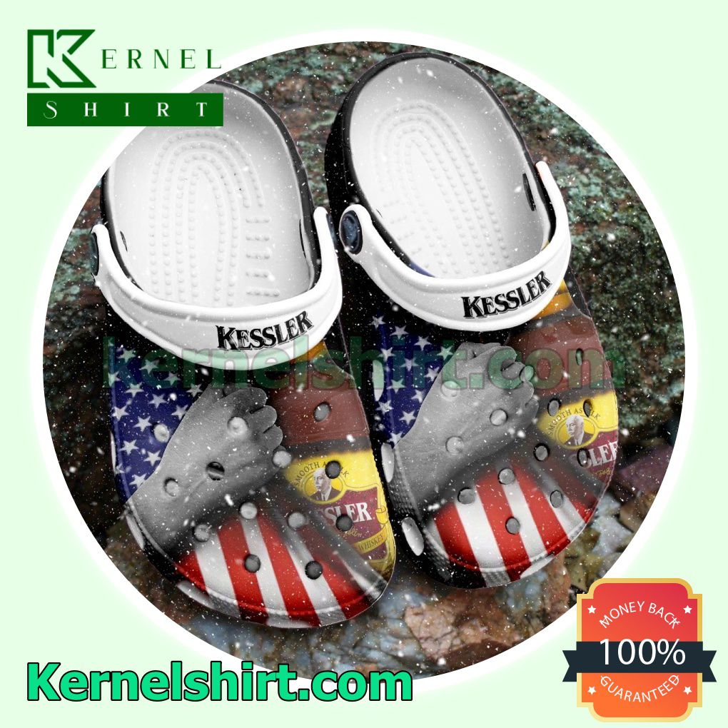 Kessler Whiskey American Flag Clogs Shoes Slippers Sandals