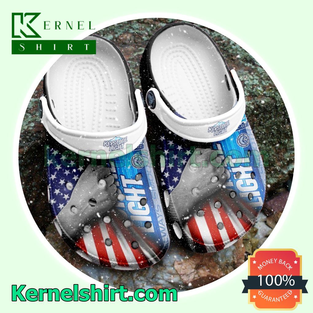 Keystone Light American Flag Clogs Shoes Slippers Sandals