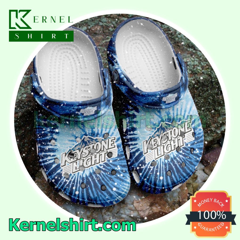 Keystone Light Beer Tie Dye Clogs Shoes Slippers Sandals