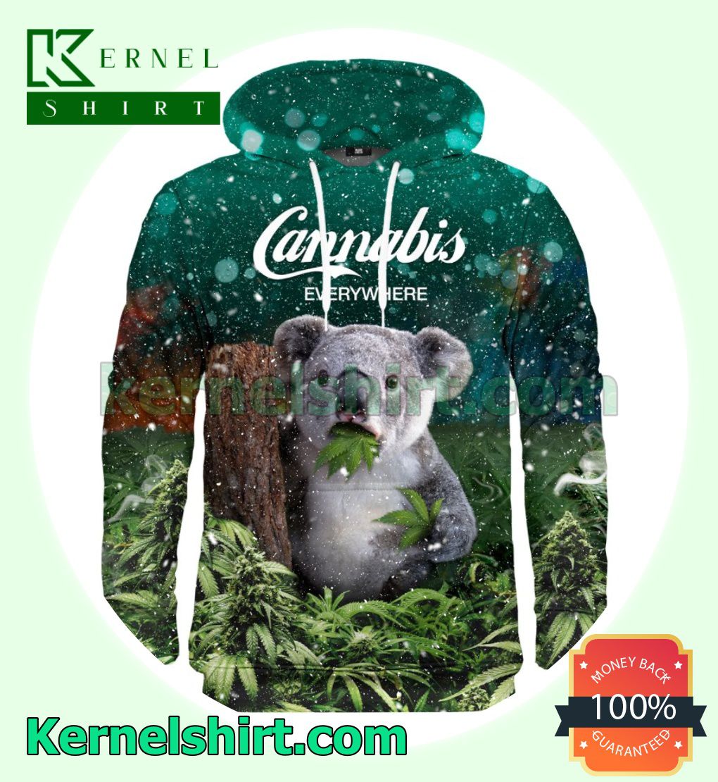 Koala Cannabis Everywhere Let It Smoke Hoodies Sweatshirt