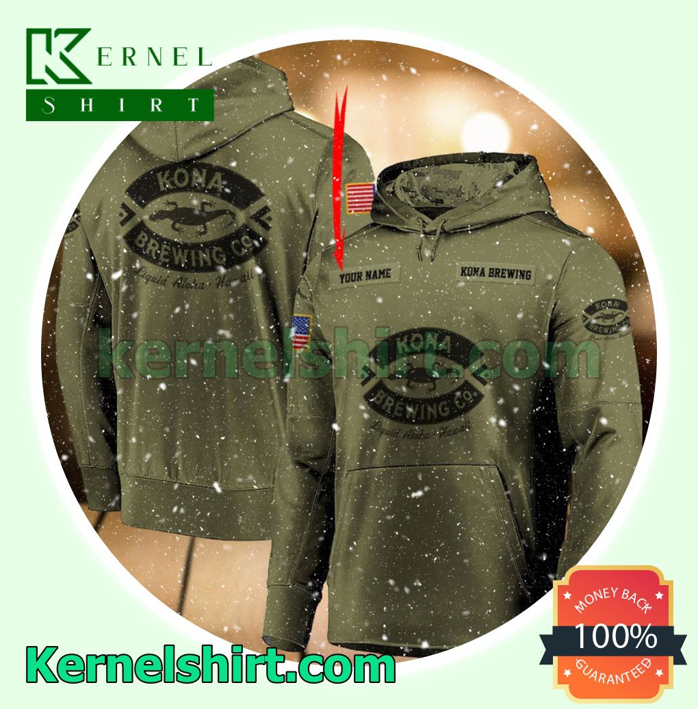 Kona Beer Military Hooded Sweatshirt