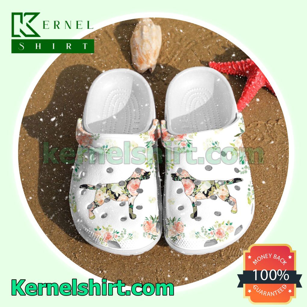 Labrador Retriever Dog Flowers Clogs Shoes Slippers Sandals