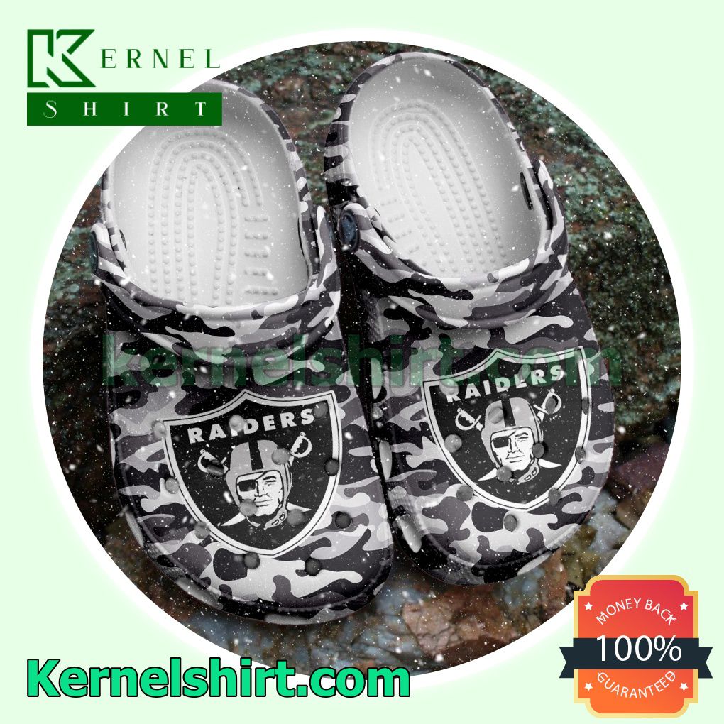 Las Vegas Raiders Camouflage Clogs Shoes Slippers Sandals