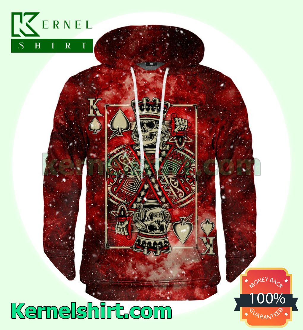 Letter K Poker Skull Red Hoodies Sweatshirt