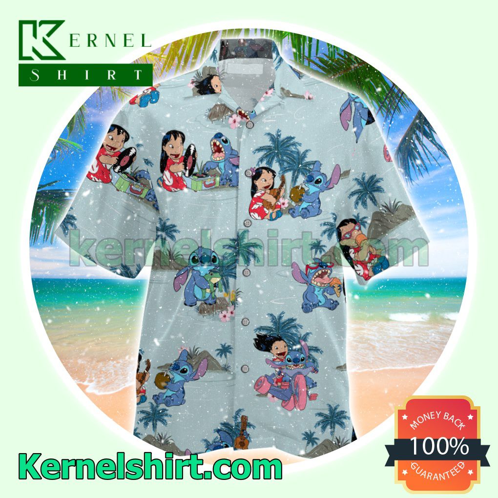 Lilo And Stitch Summer Time Summer Short Sleeve Shirt
