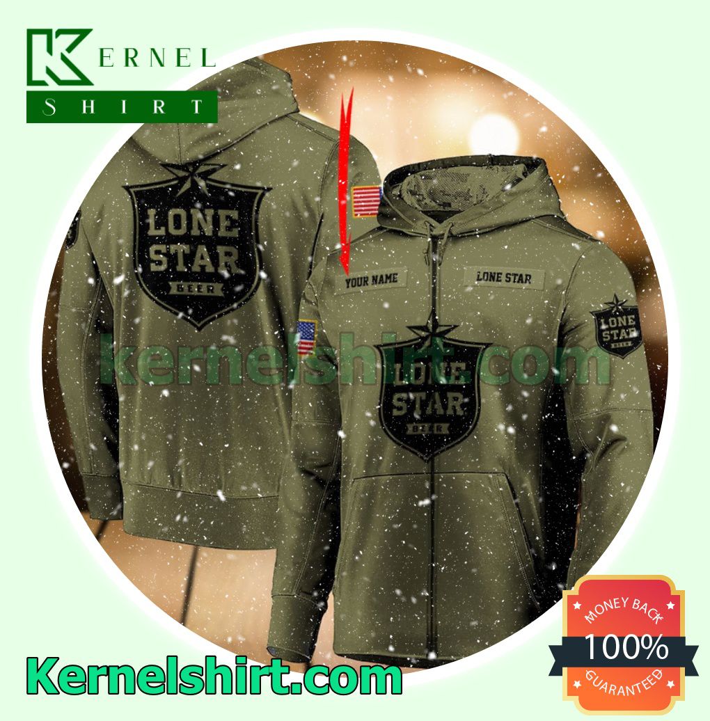 Lone Star Beer Military Hooded Sweatshirt a
